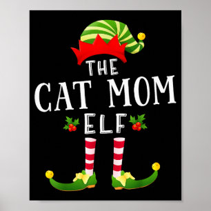 Póster El Gato Mamá Elfo Navidad Pijama Combinado Hombres