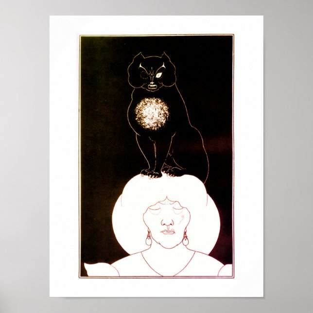 Póster El gato negro, Aubrey Beardsley (Frente)