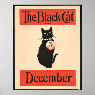 Póster El gato negro de diciembre de 1890