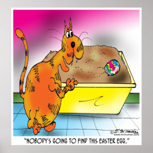 Póster El gato oculta el huevo de Pascua