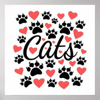 El Gato Paws Y Los Corazones Rojos