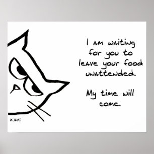 Póster El Gato Robará Su Comida - Funny Cat Poster
