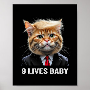 Póster El gato Trump 9 vive al bebé Trump Ganó la victori