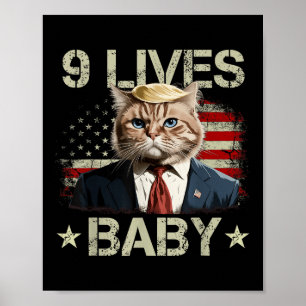 Póster El gato Trump 9 vive al bebé y es gracioso que el 