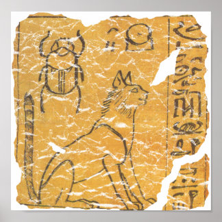 Póster El gato y el pañuelo de la Antigua Egipto