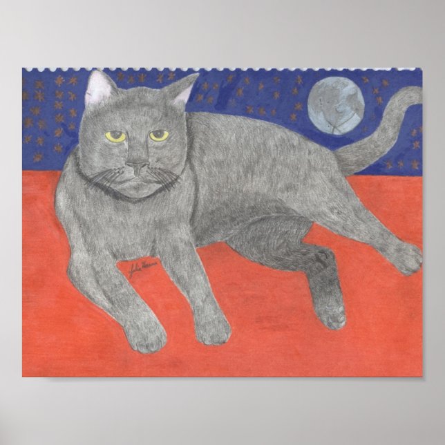 Póster El Gato Y La Luna De Julia Hanna (Frente)