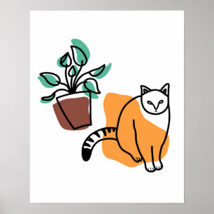 Póster El gato y la planta