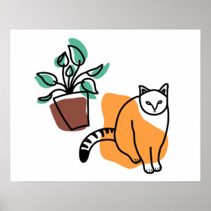 Póster El gato y la planta