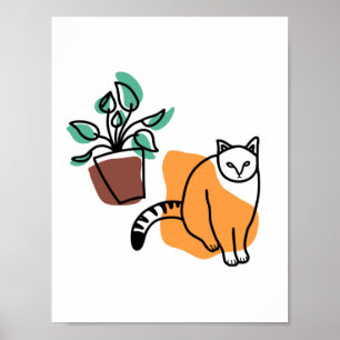 Póster El gato y la planta