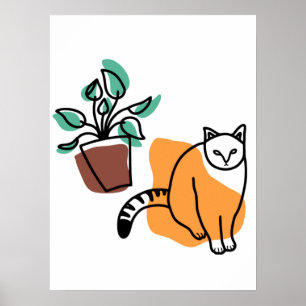 Póster El gato y la planta