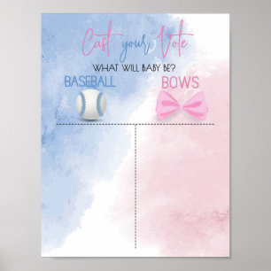 Póster El género del béisbol o los arcos revela tu voto