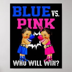 Póster El género revela el azul contra el boxeo étnico ro