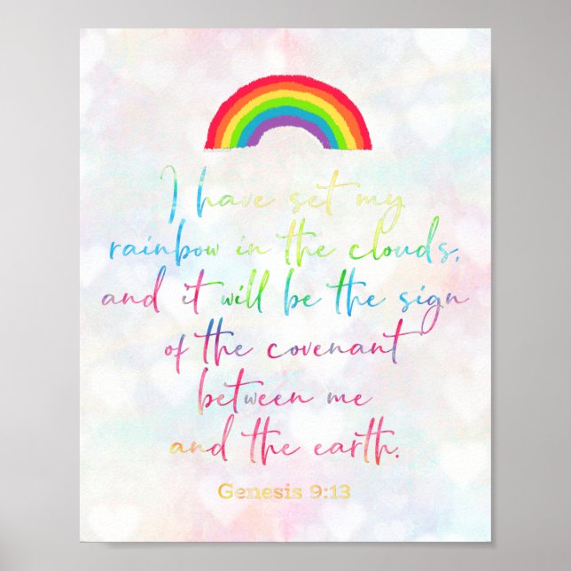 Póster El Génesis del Arcoiris de Dios 9 Biblia Cristiana (Frente)