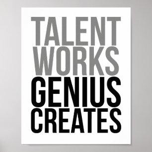 Póster El genio de los trabajos del talento crea