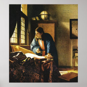 Póster El geógrafo de Johannes Vermeer (alrededor de 1669