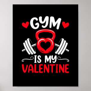 Póster El gimnasio es mi corazón de San Valentín Entrenam