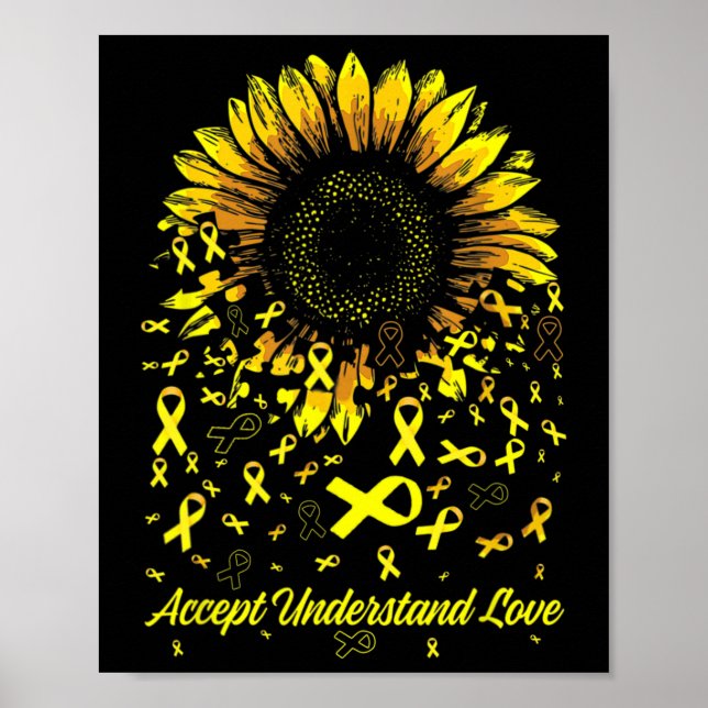 Póster El girasol acepta entender el cáncer infantil de a (Frente)