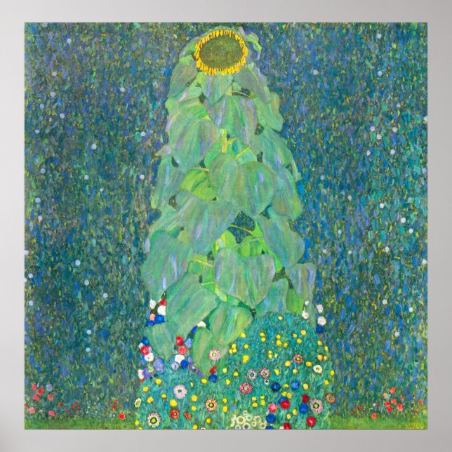 Póster El girasol de Gustav Klimt (Frente)