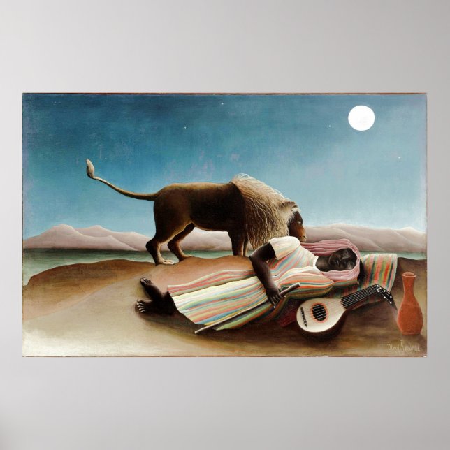 Póster "El gitano durmiente" de Rousseau (1897) (Frente)