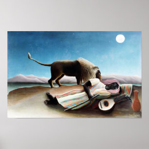 Póster El gitano durmiente, Henri Rousseau (1897)