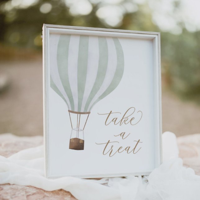 Póster El globo de aire caliente verde Baby Shower se da  (Subido por el creador)