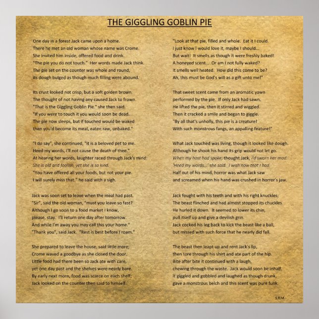 PÓSTER EL GOBLIN PIE DE GIGGLING (Frente)