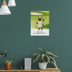 Póster El golfista está en el green para amantes del gato