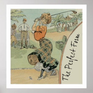 Póster El golfista perfecto de la mujer de la forma
