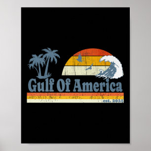 Póster El Golfo de Estados Unidos, retro gráfico, nunca s