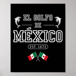 Póster El Golfo De México Dolphin Est 1672 México
