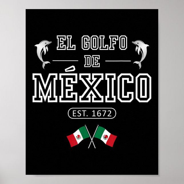 Póster El Golfo De México Dolphin Est 1672 México (Frente)