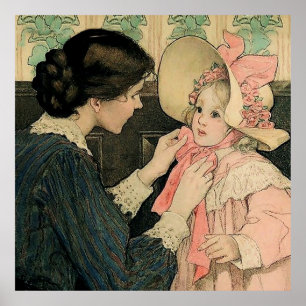 Póster El gorro rosa de Jessie Willcox Smith