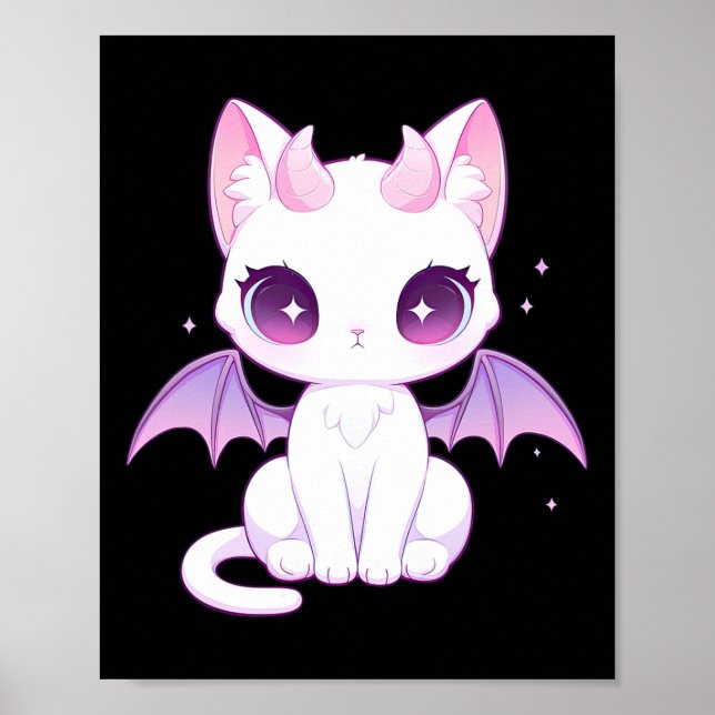 Póster El Gótico Kawaii Pastel Asombroso Bruto Demon Wing (Frente)