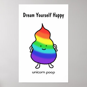 Póster El gracioso arco iris Inspirador de Unicorn Poop