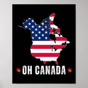 Póster El gracioso presidente Donald Trump Oh Canadá Usa 