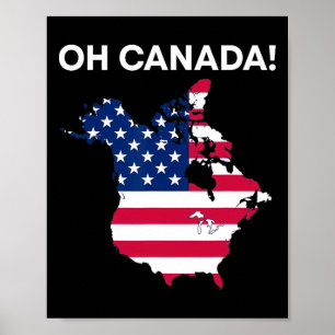 Póster El gracioso presidente Donald Trump Oh Canadá Usa 