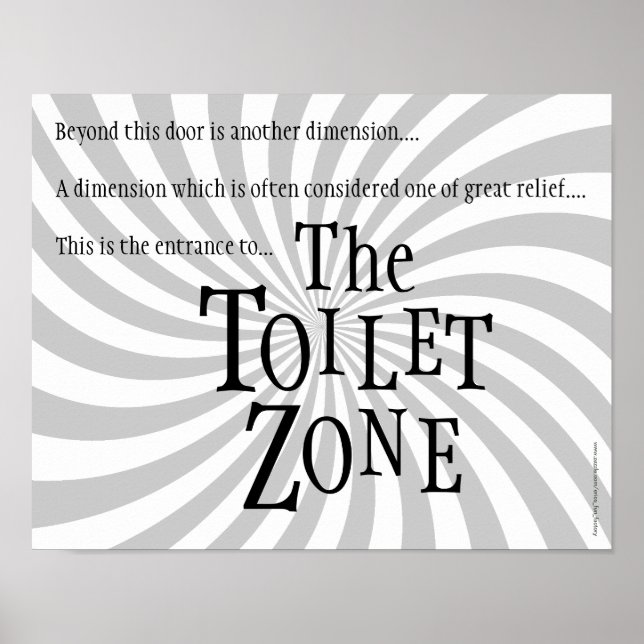 Póster El gracioso Rótulo del baño: "The Toilet Zone" (Frente)