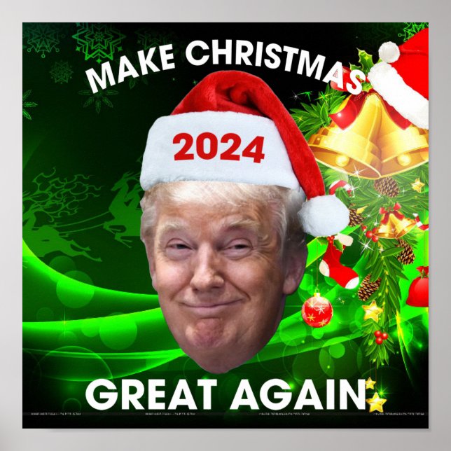 Póster El gracioso Santa Trump 2024 vuelve a hacer grande (Frente)