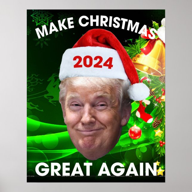 Póster El gracioso Santa Trump 2024 vuelve a hacer grande (Frente)