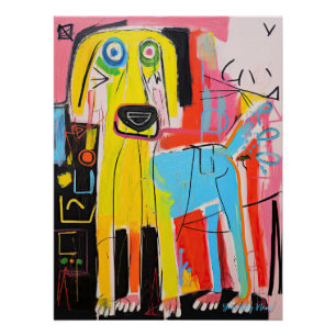 Póster El graffiti de perro de Golden Retriever 01 - Leon