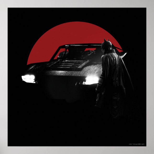 Póster El gráfico Batman y Batmobile (Frente)