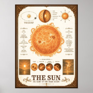 Póster El gráfico de astronomía victoriano del Sol