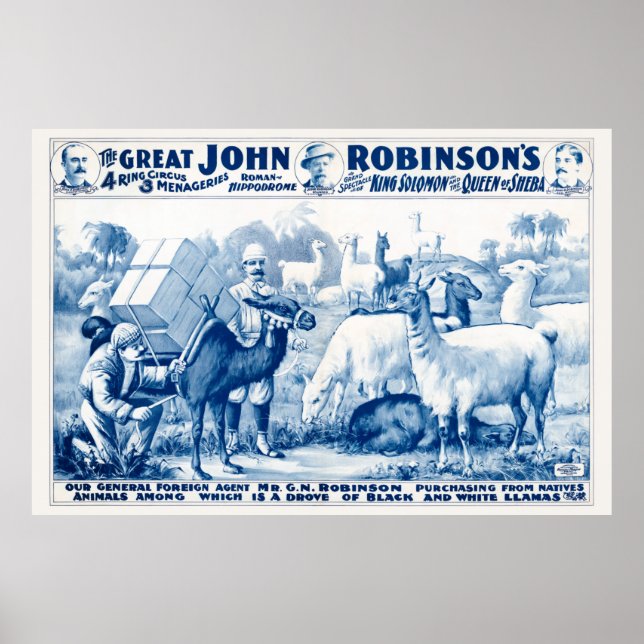 Póster El gran afiche de John Robinson en Circus Vintage (Frente)