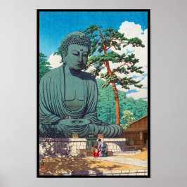 Póster El Gran Buda en Kamakura Hasui Kawase hanga
