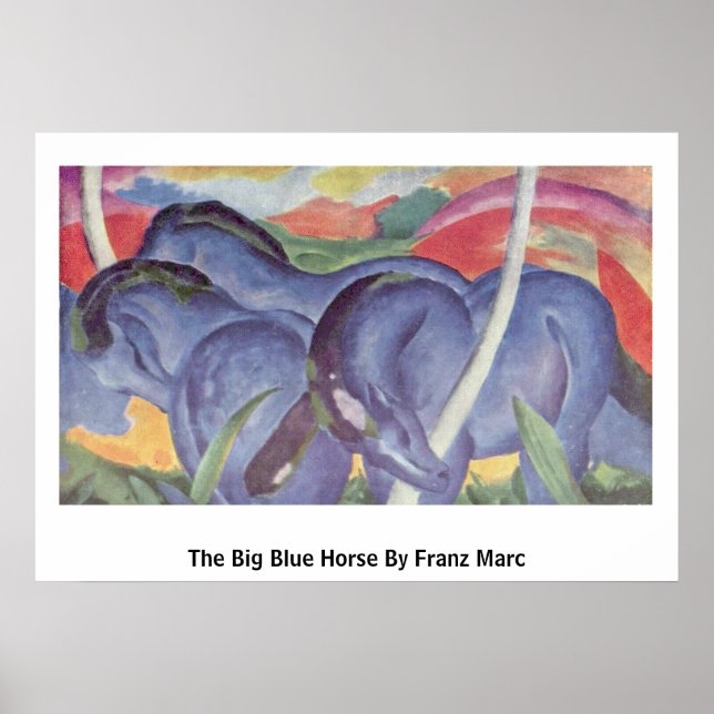 Póster El Gran Caballo Azul De Franz Marc (Frente)