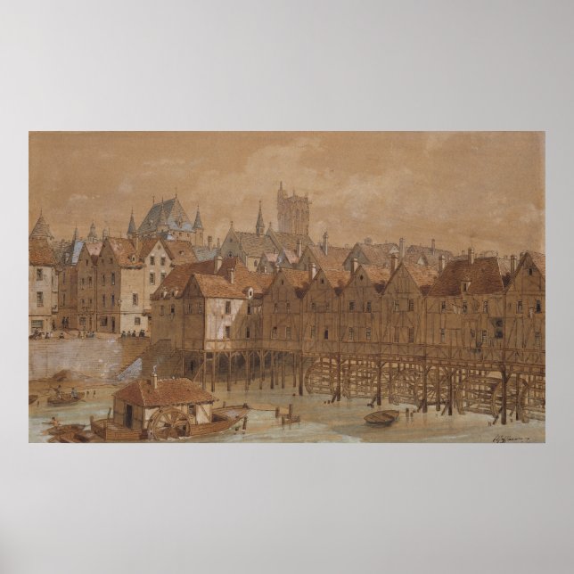 Póster El Gran Chatelet y el Pont aux Meuniers (Frente)