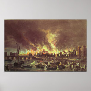 Póster El gran fuego de Londres, 1666