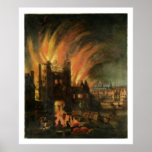 Póster El gran fuego de Londres (septiembre de 1666) con