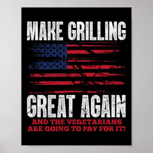 Póster El gran parrillado de nuevo divertido Trump Bbq Pi