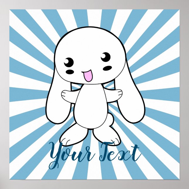 Póster El gran Personalizado de Kawaii Bunny (Frente)